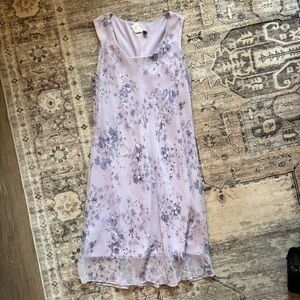 Vintage 90s Y2K whimsical purple dainty floral dress size 6